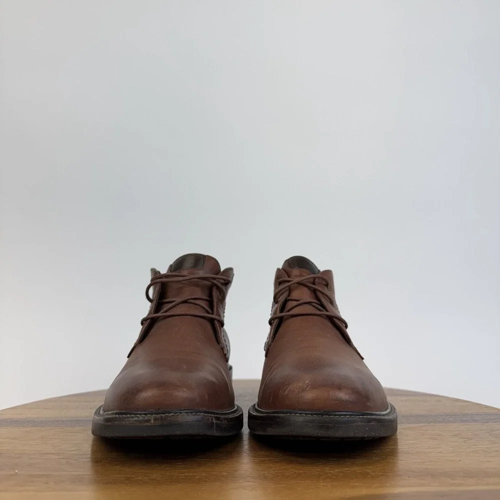 Mens Johnston & Murphy 1850 Brown Leather Formal Chukka Ankle Boots Size 8 M GUC